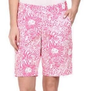 Lilly Pulitzer Chipper Bermuda Shorts Get Spotted Pink Print Size 0